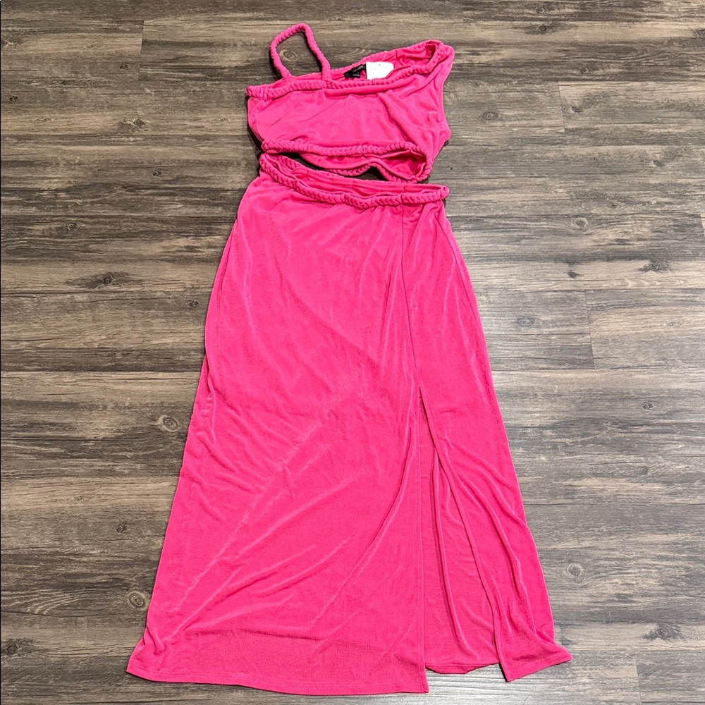 One Shoulder Pink Dress